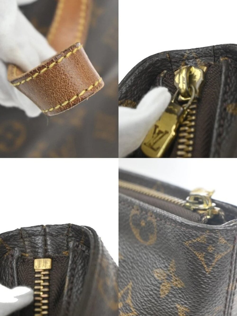LOUIS VUITTON Cabas Mezzo Shoulder Bag Monogram Leather Brown M51151 82MA440 - Picture 11 of 16